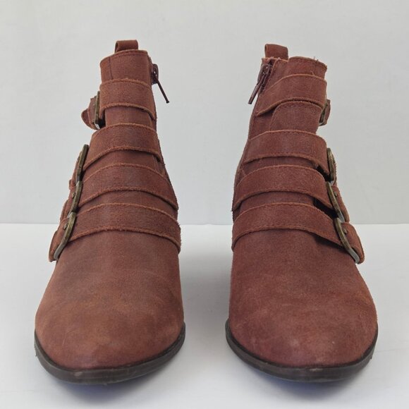 Lucky Brand Loreniah Rust Oxblood Ankle Boots Size 6.5M - Picture 4 of 13
